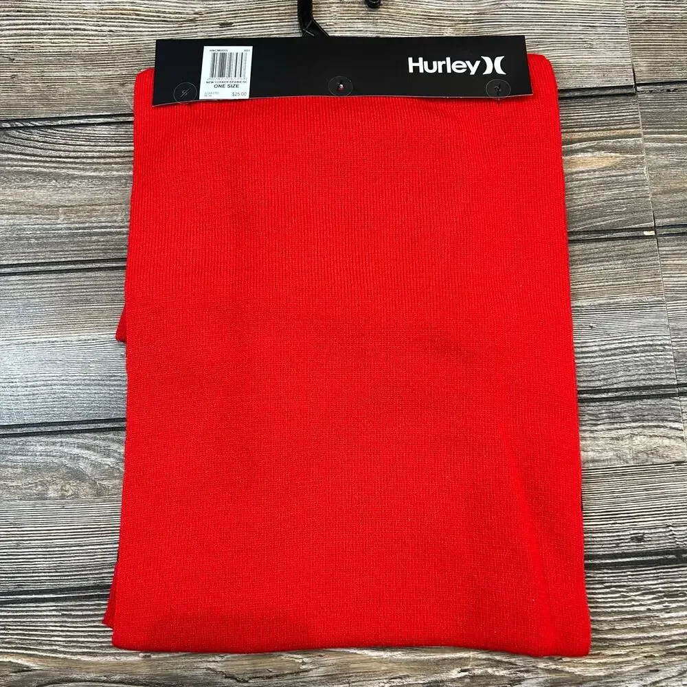 Hurley New Yorker Red Beanie & Scarf Set - NWT!